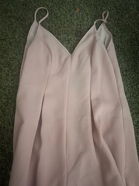 BCBGeneration Pale Pink Strapless V-Neck Jumpsuit